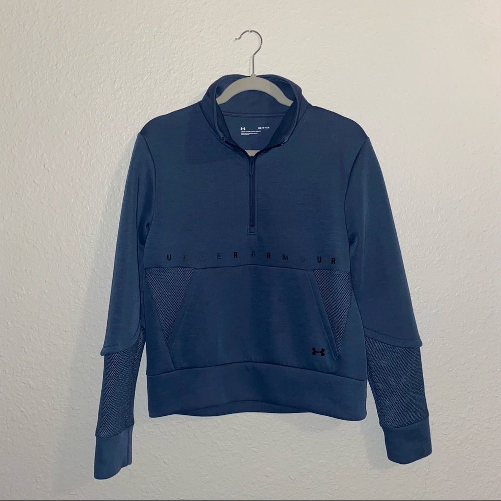 Women’s Under Armour Blue Quarter Zip Pullover with Pocket